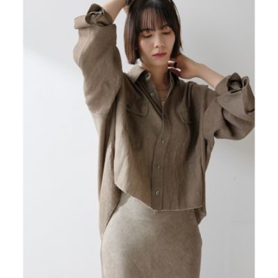 whim gazette ツイル顔料染めスクエアシャツ Whim Gazette(ウィム ガゼット)のツイル顔料染めスクエアシャツ