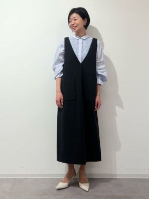 【美品】HUMANWOMAN ストレッチポンチジャンパースカート human woman(ヒューマン ウーマン)の◇ストレッチポンチ