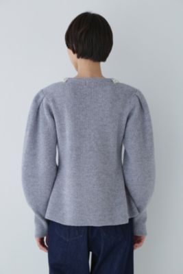 human woman(ヒューマン ウーマン)の◇ビジュー付きペプラムニット通販