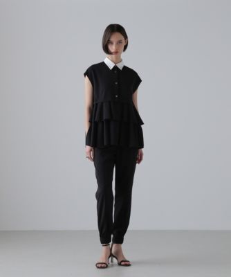 美品✨ ADORE ドライタッチジョーゼットブラウス 白 38 日本製 袖タック ドライタッチジョーゼットブラウス | ADORE（アドーア