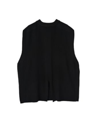 ニット セーター 「BLK001」配色ラインリブノースリニット レディース BLK001】配色ラインリブノースリニット（ニット/セーター