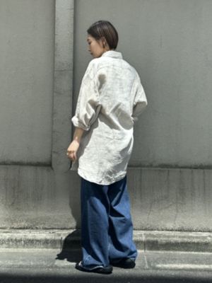 【美品】フィナモレ/Finamore 長袖リネンシャツ　ラベンダー 美品】フィナモレ/Finamore 長袖リネンシャツ ラベンダー Finamore