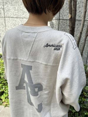 AMERICANA - アメリカーナ　フットボールTシャツ　グレー L'Appartement DEUXIEME CLASSE - AMERICANA/アメリカーナ