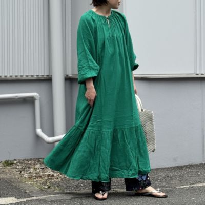 ワンピース Sara mallika Cotton Gauze Long Dress Sara Mallika(サラマリカ)のCOTTON GAUZE LONG DRESS通販