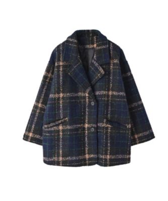 STYLE DELI(スタイルデリ)の【BLK001】ビックチェック柄ショートコート