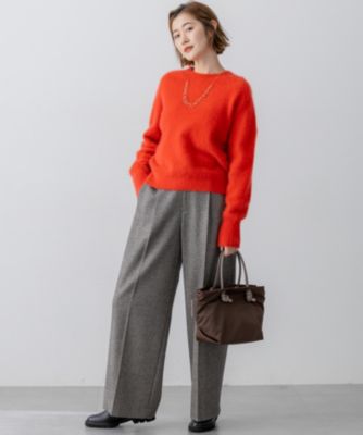 【美品】23区 カシミヤ混 ショート丈 高級イタリア製生地 フォックスファー 23区 L(ニジュウサンク エル)のフォックスカシミヤファー ショート丈