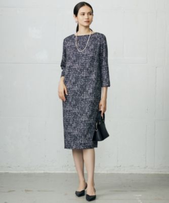 自由区(ジユウク)のプリントジャガードストレッチ ワンピース通販