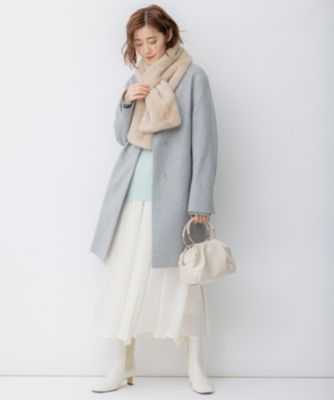 美品 23区 ウールカシミヤビーバー ショートコート ライトベージュ 40 23区 ウールカシミヤビーバー フード付き ショートコート