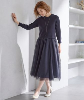 23区 S(ニジュウサンク エス)の【洗える】チュールコンビ ワンピース