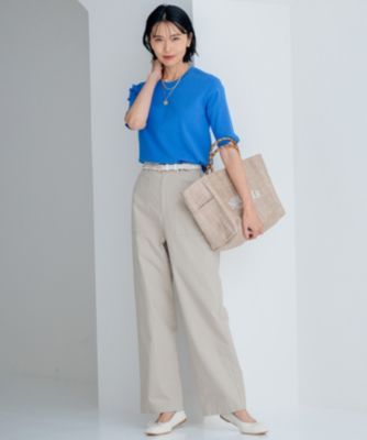 23区【Oggi4月号掲載/洗える】スラブツイルストレッチ ベイカー パンツ Oggi4月号掲載／洗える】スラブツイルストレッチ ベイカー
