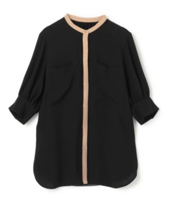 美品　現行モデル　完売品　ベイジ SIBYLLE配色カラーパフスリーブブラウス BEIGE，(ベイジ)のSIBYLLE / 配色カラーパフスリーブブラウス