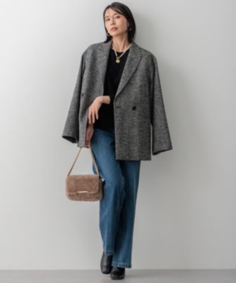 ゆつ　【超美品】23区　ヘリンボーンループツイード ジャケット 23区 S(ニジュウサンク エス)のヘリンボーンループツイード ジャケット