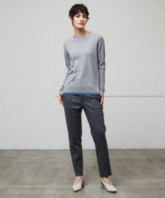 BEIGE 【洗える】POMPE / ウールカシミヤクルーネックニット BEIGE，(ベイジ)の【洗える】POMPE / ウールカシミヤクルー