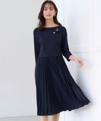 組曲(クミキョク)の【KUMIKYOKU NAVY】ジャージーコンビプリーツ