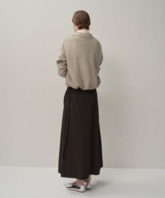 ATON HAND DYED NYLON | ラップスカート　ブラック　01 HAND DYED NYLON ｜ ラップスカート