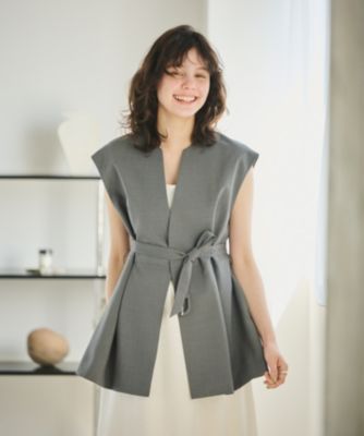 Newans(ハッシュニュアンス)の【洗濯機可能/ストレッチ】ペプラムジレ