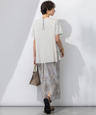 23区 25ss 【GLOW6月号掲載】スムースデザイン フレア Tシャツ 23区 tシャツ 「GLOW6月号掲載/汗じみ防止」スムースデザイン