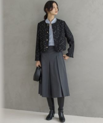 組曲(クミキョク)のフラワースパンコール ツイードジャケット通販