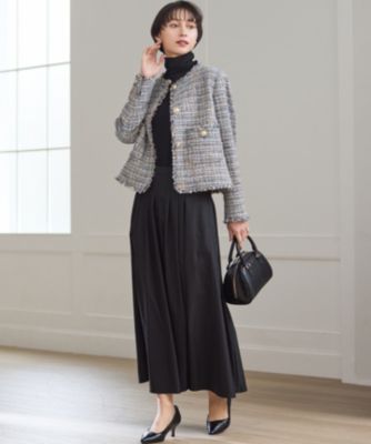 23区 L(ニジュウサンク エル)のGIOLICAツイード ノーカラー ボタン