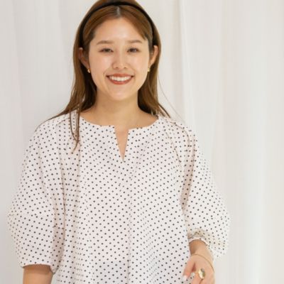 NOLLEY'S(ノーリーズ)のサッカードット5分袖タックブラウス通販