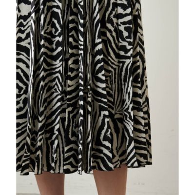 Whim Gazette ウィムガゼット ZEBRAデシンスカート ブラック Whim Gazette(ウィム ガゼット)の【WEB＆一部店舗限定】ZEBRA