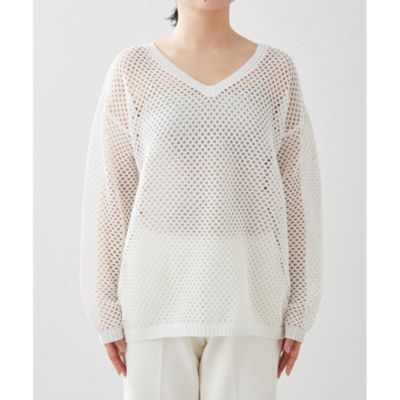 Whim Gazette(ウィム ガゼット)の2wayアイレットメッシュニット
