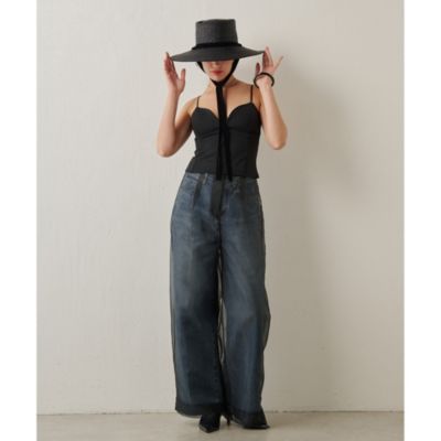 Whim Gazette(ウィム ガゼット)のセンタープレスワイドデニム通販