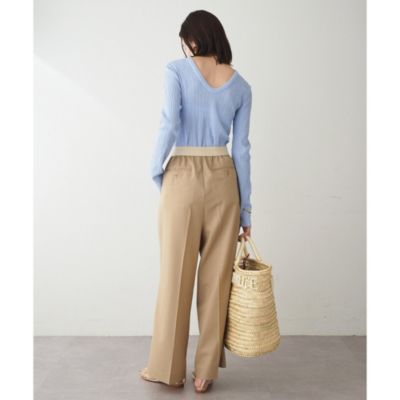 【ウィムガゼット】　美品　トリコットバックシャンカットソー　ストレッチ　水色 Whim Gazette｜フロッキーバックシャンカットソー | Rakuten