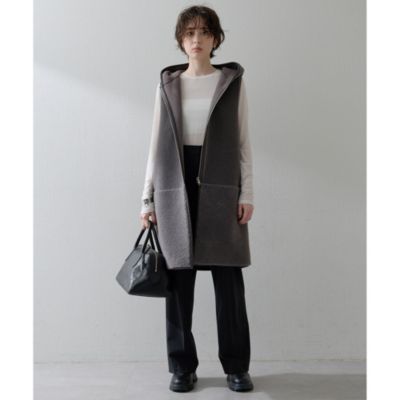 WhimGazette【THE PAUSE】ボアフードロングジレ Whim Gazette(ウィム ガゼット)｜【予約販売】【THE PAUSE