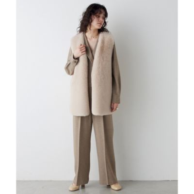 Whim Gazette(ウィム ガゼット)の【THE PAUSE】ファーVネックジレ通販