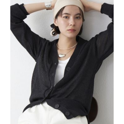 美品 ୨୧Whim Gazette ペーパーヤーンカーディガン 24年製 Whim Gazette(ウィム ガゼット)のペーパーヤーンカーディガン