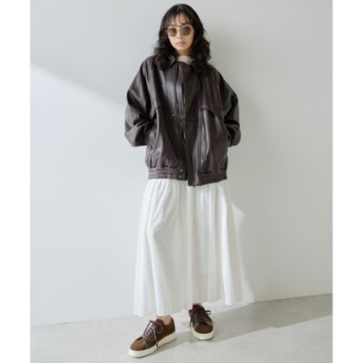 ウィムガゼット 山羊革 レザーブルゾン ドロップショルダー フリーサイズ 極美品 Whim Gazette(ウィム ガゼット)の【GEMINI】レザーブルゾン通販