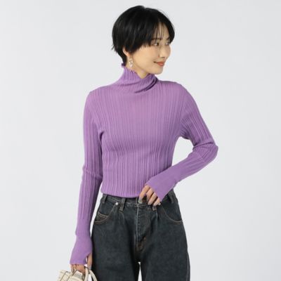 unfil(アンフィル)のbaby suri alpaca random ribbed－knit high neck