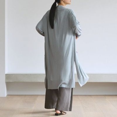 ドレスハーセルフ グレー シルク100% ロングカーディガン 2024SS販売予定アイテムのご紹介 - DRESS HERSELF ONLINESHOP