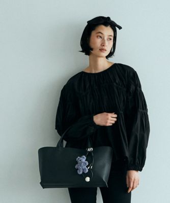 マージュール　フェイクレザー　バッグ marjour(マージュール)のLANDSCAPE FAKE LEATHER TOTE BAG通販