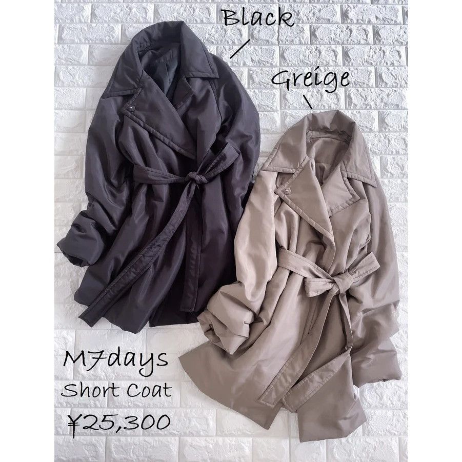中綿入りトレンチショートコート