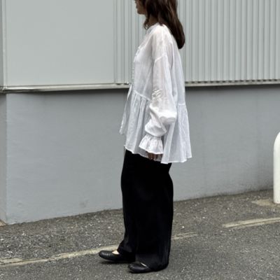 12closet 【洗える】涼しい長袖ピンタックブラウス ブラック LEE掲載 12closet(トゥエルブクローゼット)の【洗える】涼しい長袖