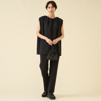 【中古】マルティニーク martinique 25AW ストレッチウール プルオーバー ニットパンツ セットアップ ブラック /ES martinique(マルティニーク)のストレッチウールニットパンツ