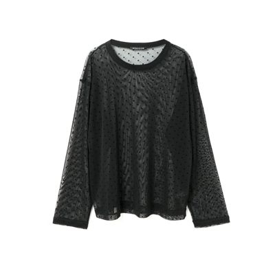 mizuiro ind(ミズイロインド)のメッシュドットクルーネックプル