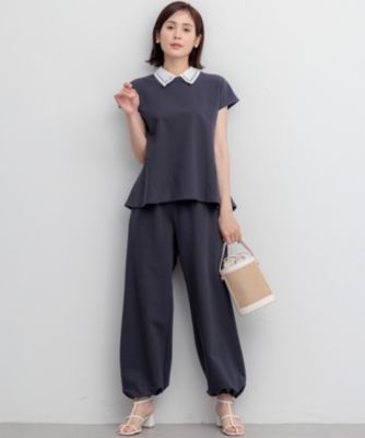 新品タグつき　エポカザショップ　パールフレンチスリーブカットソー　ブラック EPOCA - 新品タグつき エポカザショップ パールフレンチスリーブ