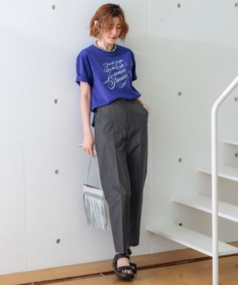 【SLOW/洗える】バックサテンストレッチ ベイカーパンツ　23区 23区(ニジュウサンク)の【SLOW/洗える】バックサテンストレッチ