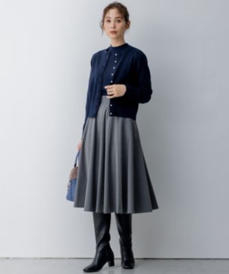新品　クミキョク　組曲　定価¥1万8040円　ロングスカート　黒　サイズ17 組曲(クミキョク)のT/Rツイルストレッチ フレアスカート通販 | 集英社