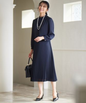 新品未使用タグ付け⭐︎洗える 23区 クリスタルアムンゼン ウエスト切替ワンピース 洗える】クリスタルアムンゼン ウエスト切り替え ワンピース