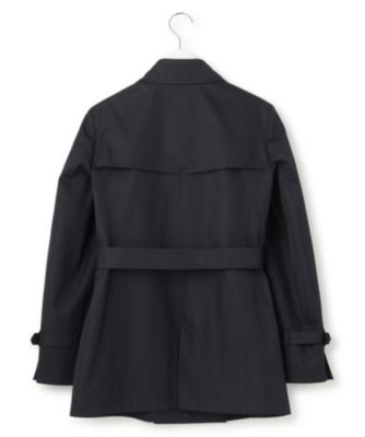 コットンポリエステルギャバジン ショート トレンチコート
