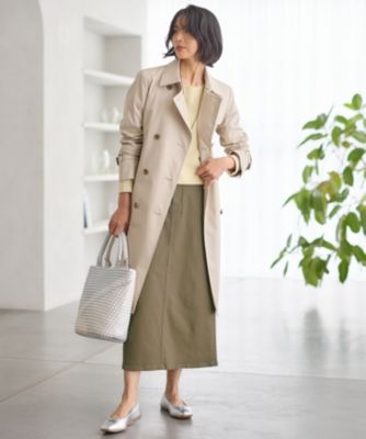 23区 大きいサイズ50 ギザコットンギャバロングトレンチコート ハニーベージュ 23区 大きいサイズ50 ギザコットンギャバロングトレンチコート ハニー