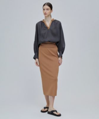 BEIGE PAULINE / レザーコンビブラウス BEIGE，(ベイジ)の【STORY 7月号掲載】 PAULINE / レザーコンビ