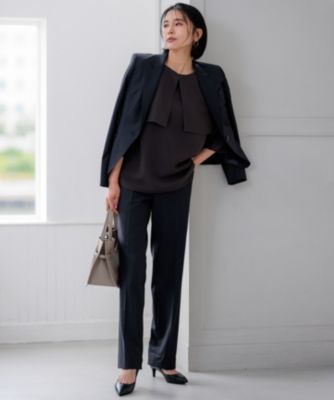 【洗える】23区　ストレッチジョーゼット ケープデザイン カットソー 23区｜【洗える】ストレッチジョーゼット ケープデザイン