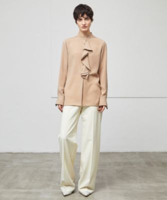 BEIGE，(ベイジ)の【洗える】STOW / バンドカラーフリルブラウス