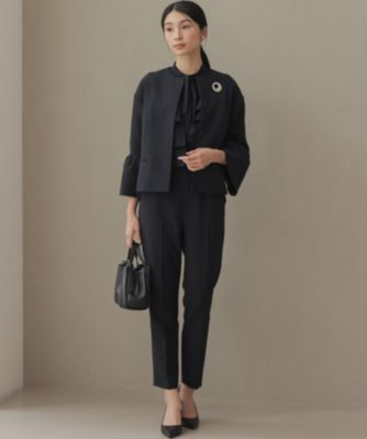 ■組曲/コンフォータブルドレープ フレアスリーブジャケット極美品 雑誌掲載 組曲(クミキョク)の【KUMIKYOKU NAVY】コンフォータブルドレープ