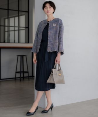 23区(ニジュウサンク)のGIOLICA ノーカラー ツイード ジャケット通販